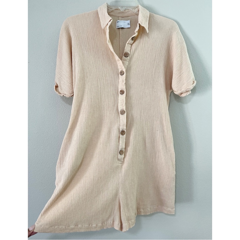 ASOS Cream Button-Up Romper - Picture 3 of 5